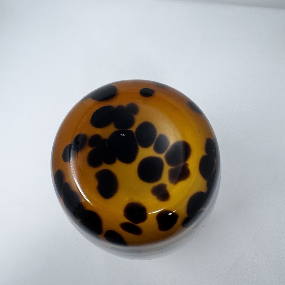 Tortoise shell swirled vintage vase, cheetah, spotted dots - Picture 3 of 7
